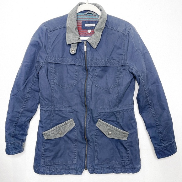 Toad & Co Corbett Canvas Jacket Size Small Chore Barn Jacket Blue Corduroy - Picture 2 of 12
